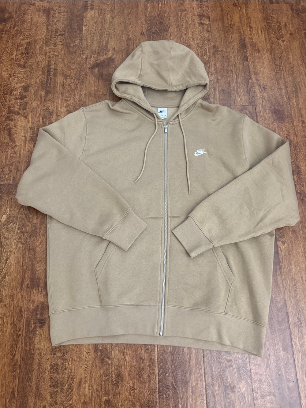 Nike Men’s Zip-Up Hoodie Sweatshirt - Beige/Tan